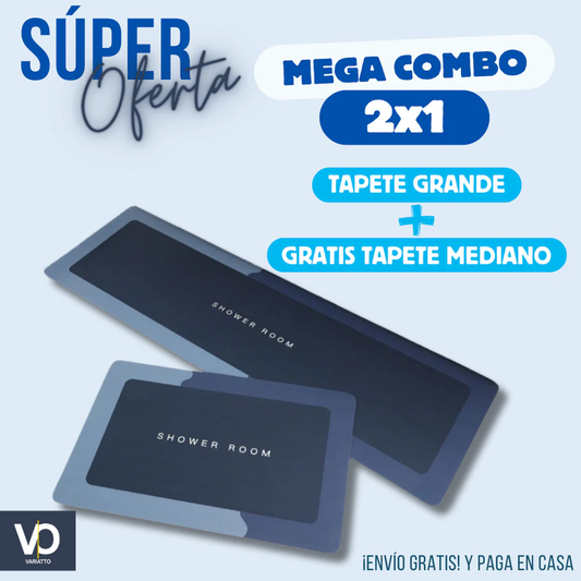 Combo 2X1 Tapete Antideslizante Grande + Tapete Mediano Gratis